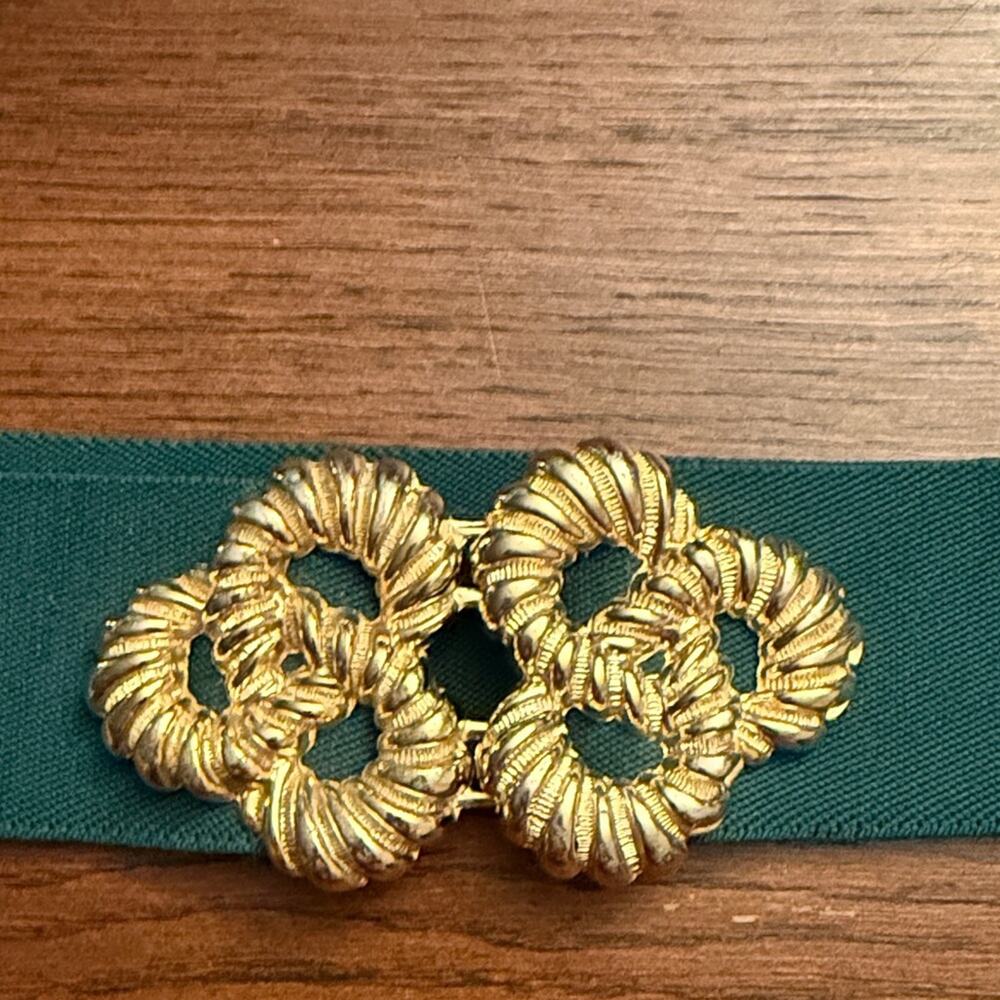 Motion East Vintage 80s-90s Stretch Belt Green Gold
